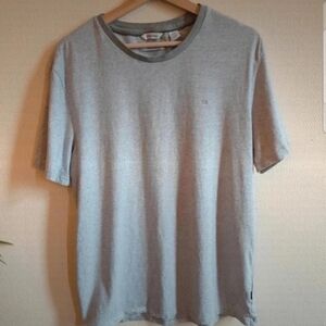 Calvin Klein Gray & White Crew Neck T-Shirt, Soft Touch - L